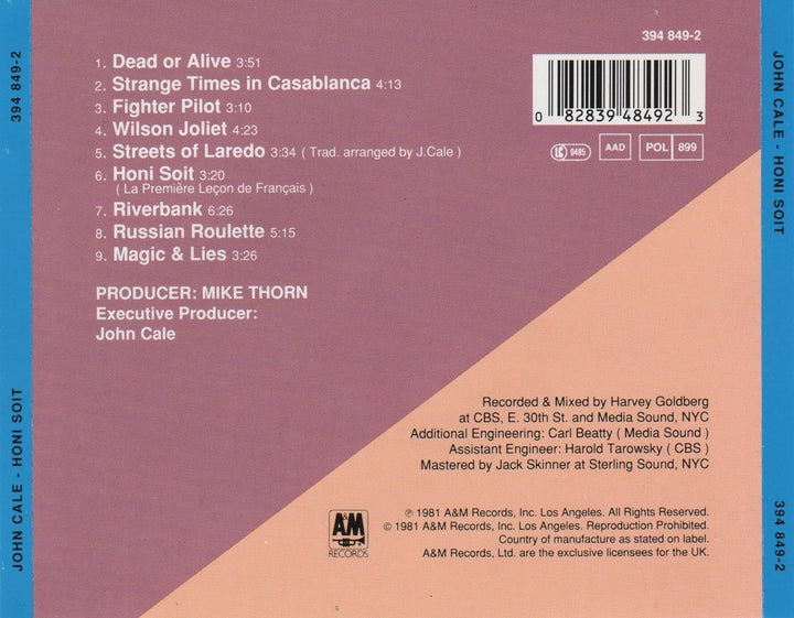 Honi Soit..., Audio-CD