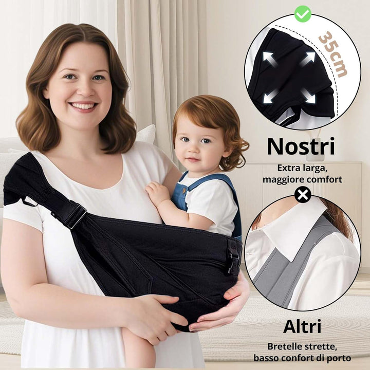 Plus Size Tragesling bis 25kg Babytrage & Seitentrage Erweiterbar verstellbar für grössere Kinder, a