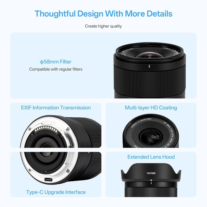 VILTROX AF 9mm F2.8 f/2.8 Air Objektiv für Nikon Z-Bajonett, 113,8° Ultraweitwinkel-Autofokus-Porträ