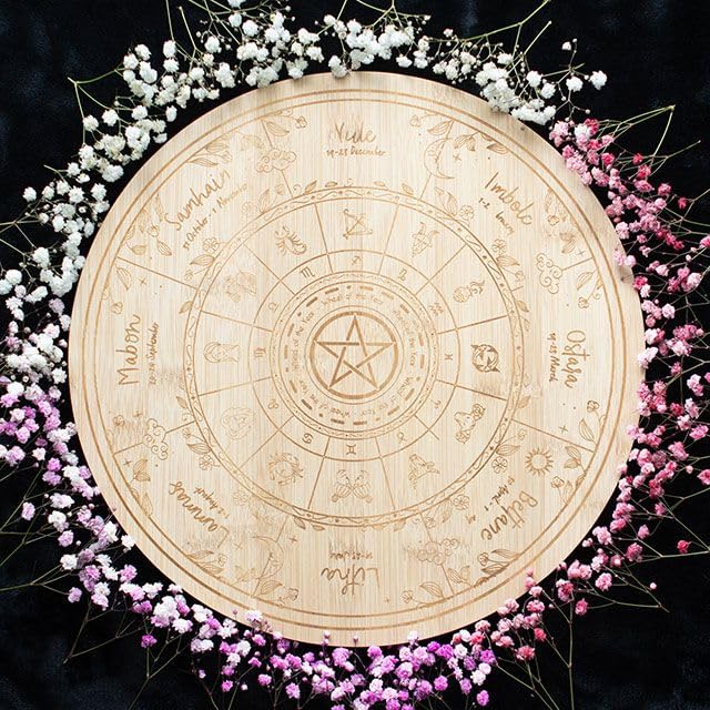 Something Different Wholesale Rad des Jahres Servierbrett | Gothic Botanica | Graviertes Holz
