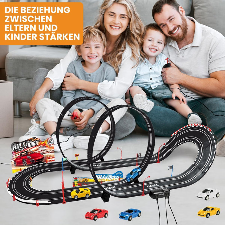 SlotCar-Rennbahn-Sets mit 4 Hochgeschwindigkeits-Slot-Cars, 2 Elektrische Controller Kreisförmige Üb