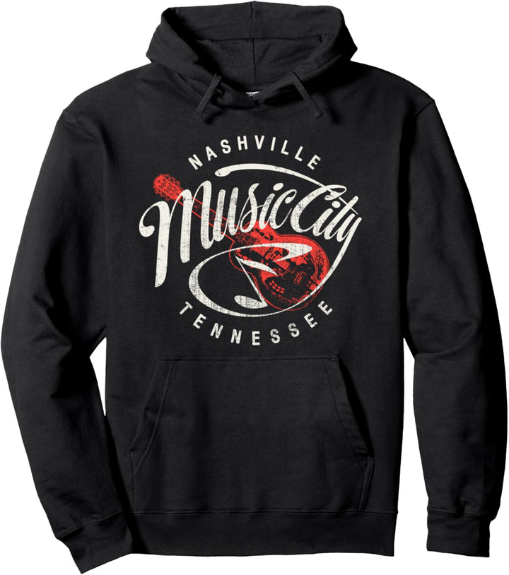 Nashville Music City USA Gitarre Vintage Pullover Hoodie