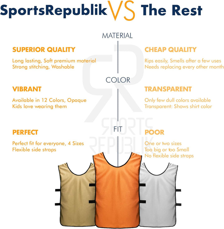 Sport Trikot Leibchen (12er Pack) - Fussball Trainingsleibchen XL Gold, XL Gold