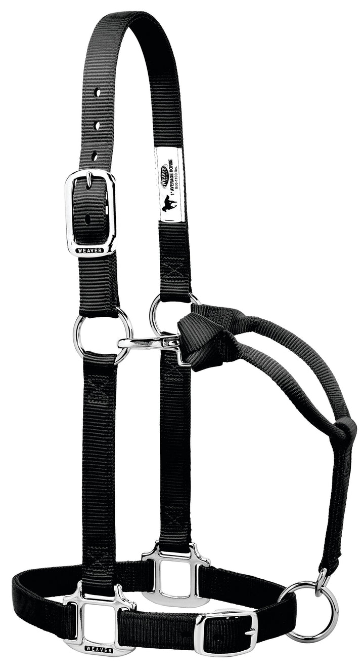 WEAVER Leder-Halfter mit verchromten Beschlägen 1" Average Horse Schwarz, 1" Average Horse Schwarz