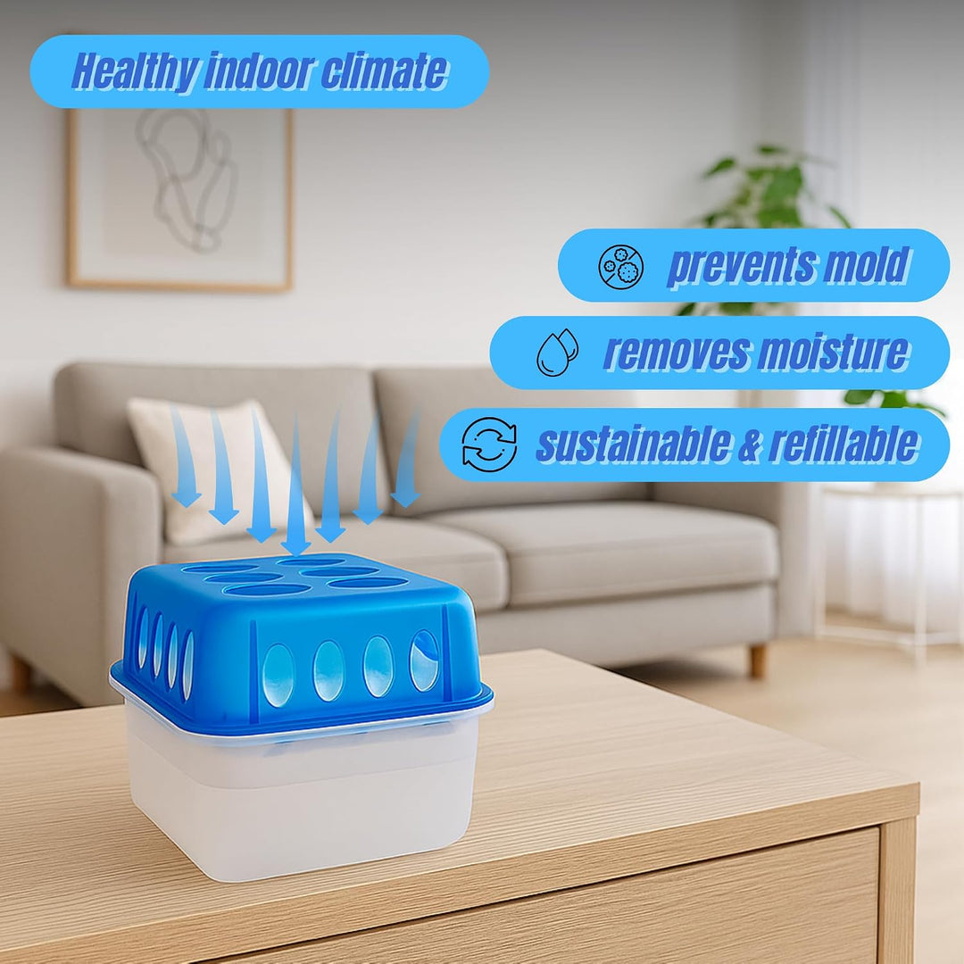 Smart-Planet 4er Set Luftentfeuchter inkl. 8 x400gr Granulat Nachfüllpack langlebig - für Räume mit