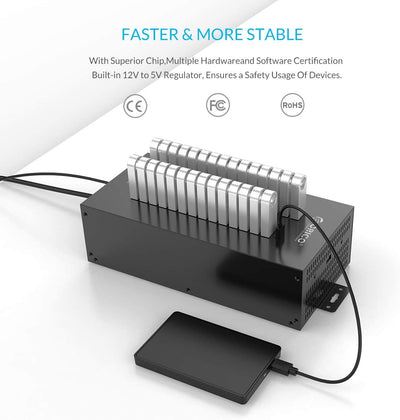 ORICO 30-Port USB-Hub-Ladestation Hochleistungs-Schnellladestation-Industrie HUB-USB 2.0 Hub-Ladesta