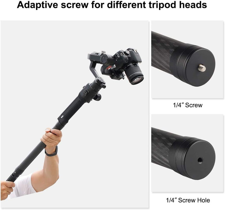 PULUZ 35 cm Stativ Verlängerungsstange Kamera Kohlefaser Verlängerungsstange Handheld 1/4 Zoll Stand