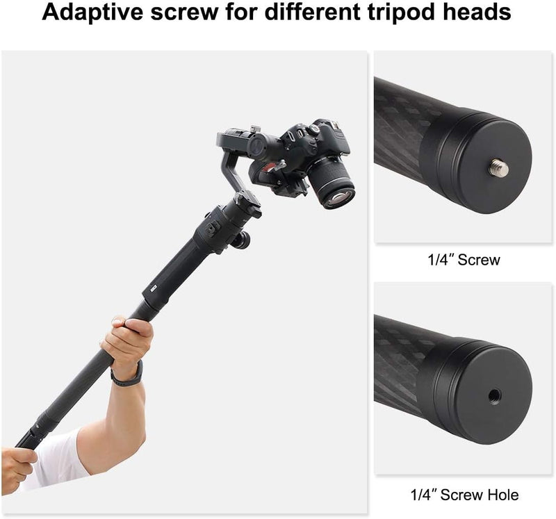 PULUZ 35 cm Stativ Verlängerungsstange Kamera Kohlefaser Verlängerungsstange Handheld 1/4 Zoll Stand