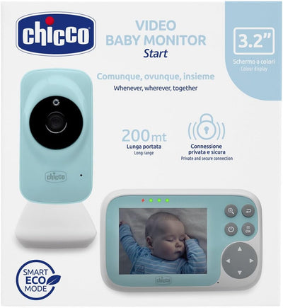 Chicco Video-Babyphone-Start, mit 3,2"-Farbbildschirm, 200 m Reichweite, Infrarot-Nachtsicht, Smart-