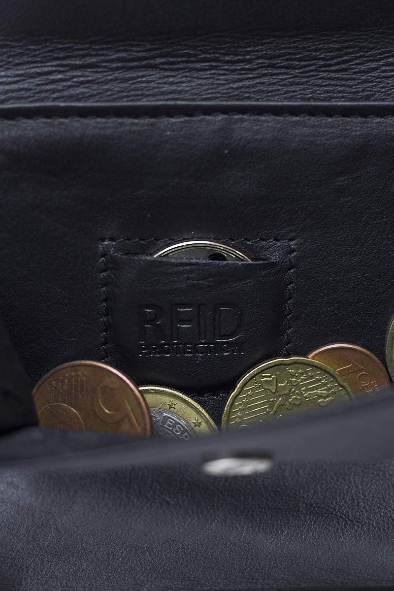 Grosse Vollleder Damen Geldbörse mit RFID Schutz Reissverschluss rundherum Damenlangbörse Portemonna