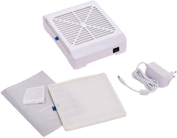 Promed Nailfan Mini Professioneller Nagelstaubabsauger, Leistungsstarker Nagelsauger mit Filter, Lei