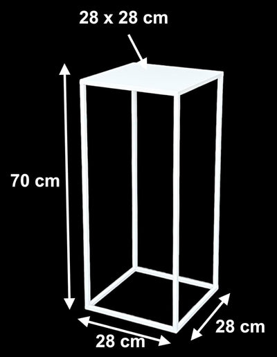 DanDiBo Blumenhocker Metall Weiss Eckig 50-70 cm Blumenständer Beistelltisch 96482 Blumensäule Moder