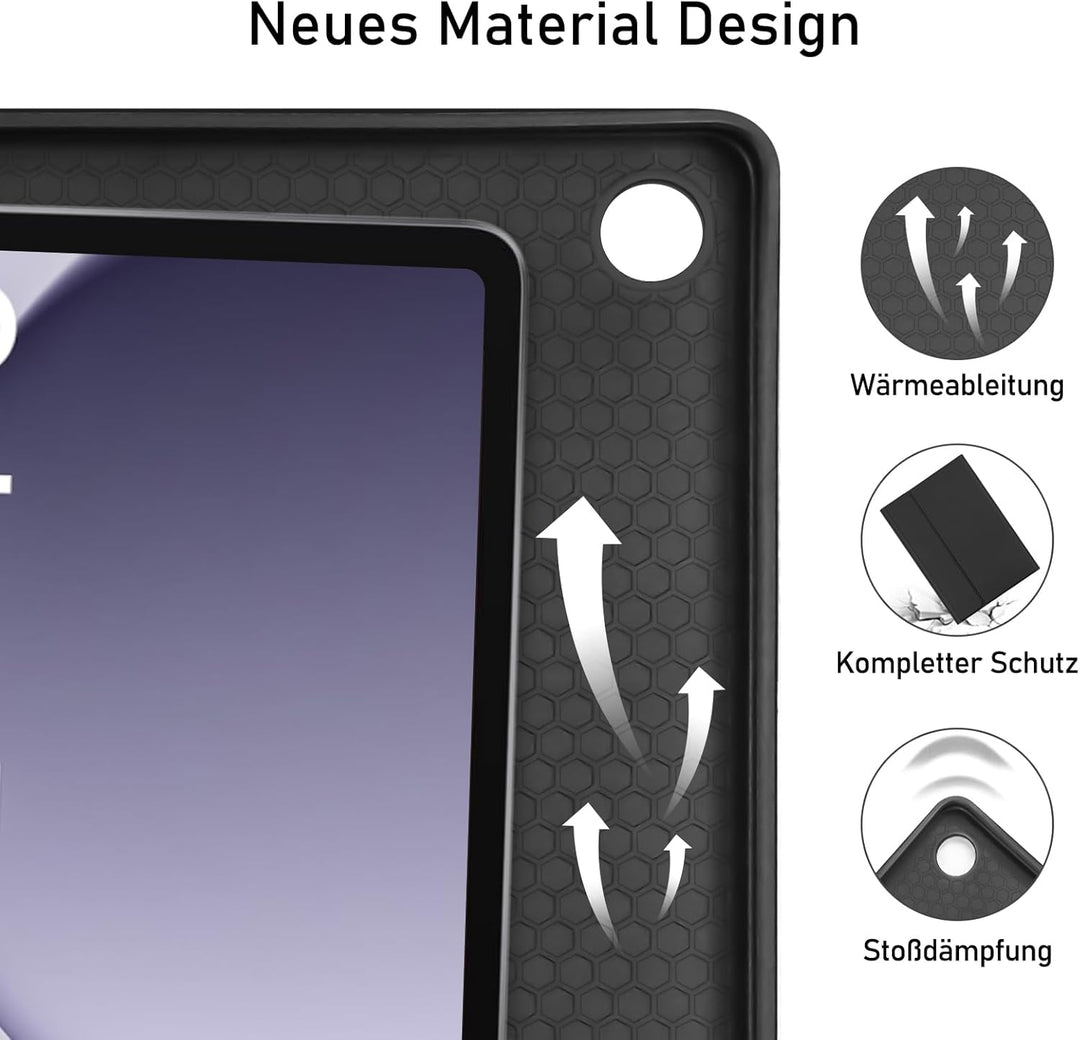 Tastatur Hülle für Samsung Galaxy Tab A11+, Galaxy Tab A9 Plus Hülle mit QWERTZ Deutsches Tastatur,