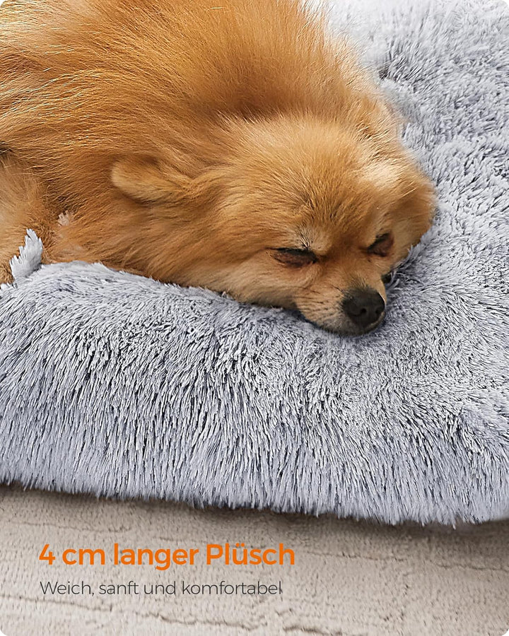 Feandrea Hundebett, Hundekissen, Flauschige Hundematte, Langer Plüsch, 65 x 45 cm, weiche Polsterung