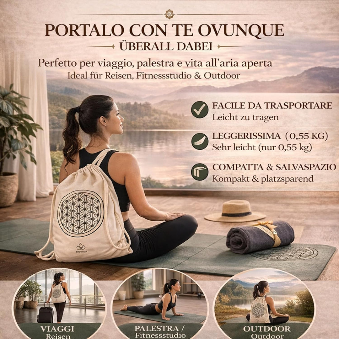 Rutschfeste, faltbare Yogamatte aus recycelbarem TPE, Yogamatte für Reisen, Yogamatte, Pilates, Fitn