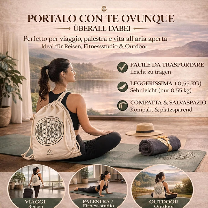 Rutschfeste, faltbare Yogamatte aus recycelbarem TPE, Yogamatte für Reisen, Yogamatte, Pilates, Fitn