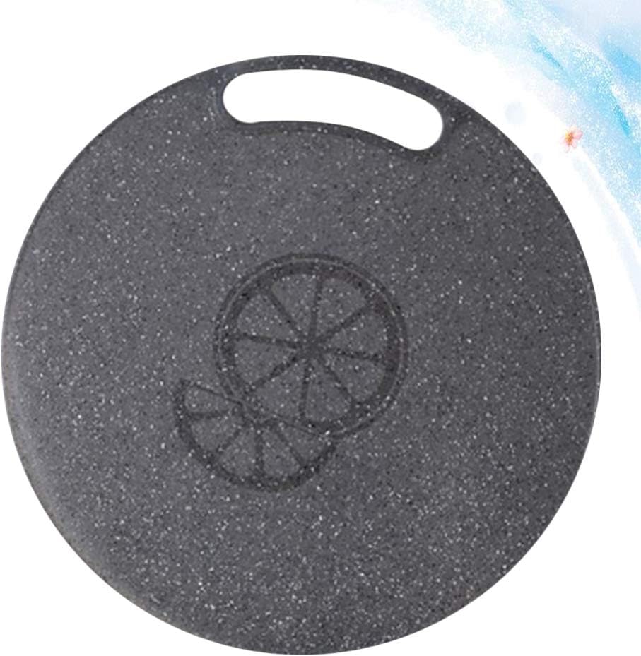 HEMOTON Schneidebrett Kunstoff Küchenschneidebrett Rund Hackbrette Obst Gemüse Schneidebrett mit Gri