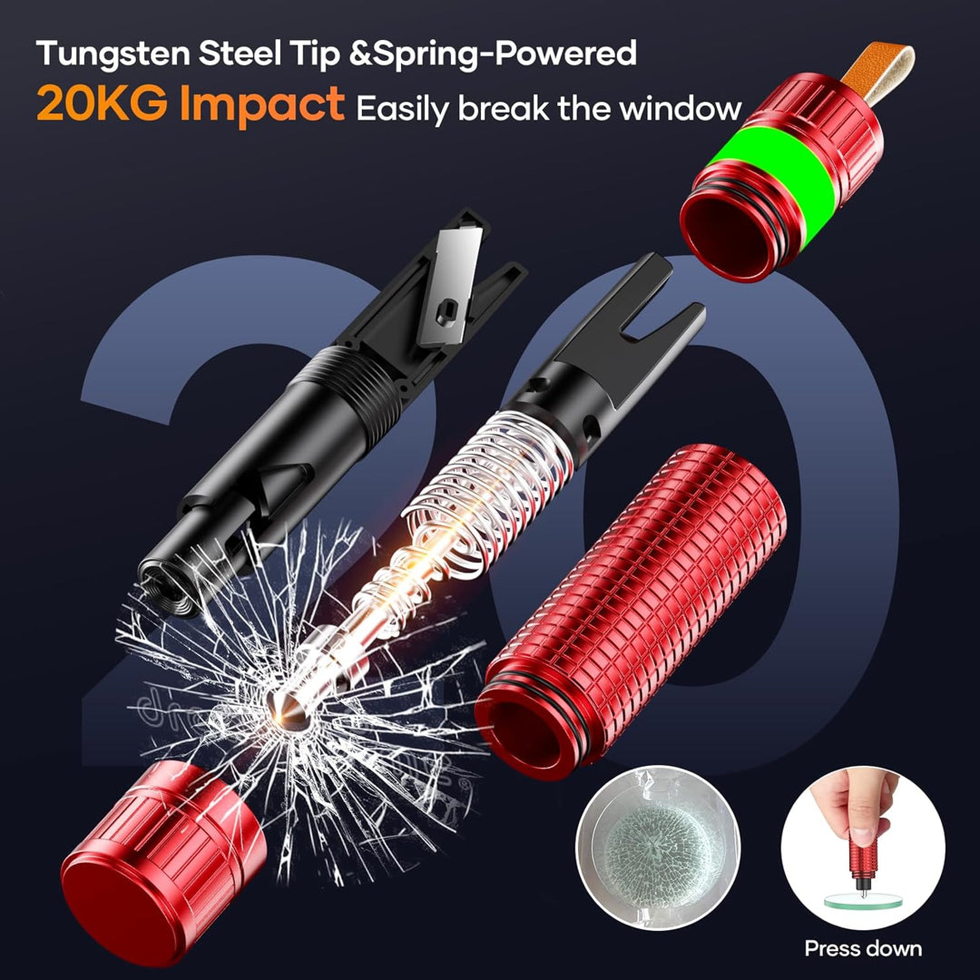 2-in-1 Notfallhammer Auto mit Gurtschneider, Tragbarer Safety Nothammer Auto, Sicherheitshammer mit