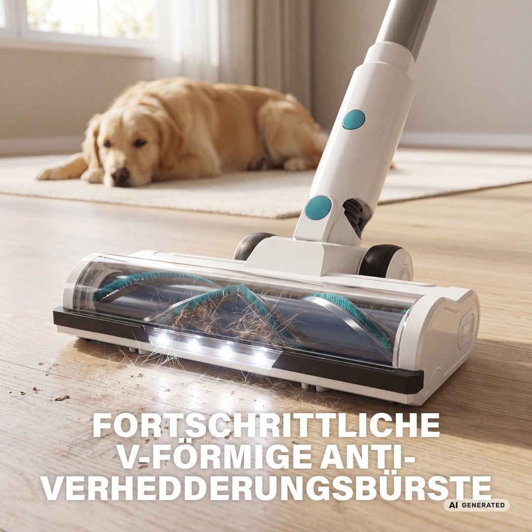 Princess Akku staubsauger, 150 AirWatt, Bis zu 50 Minuten Laufzeit, 339520 Weiss Blau, Weiss Blau