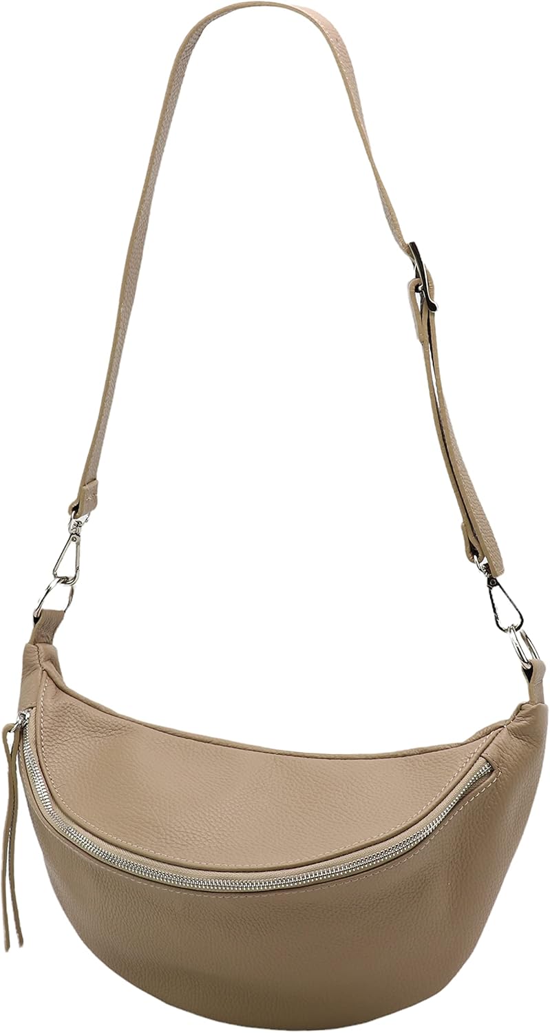 echt Leder Damen unisex Brusttasche für Festival Reise mittelgross Hüfttasche Crossbody Bag Verstell