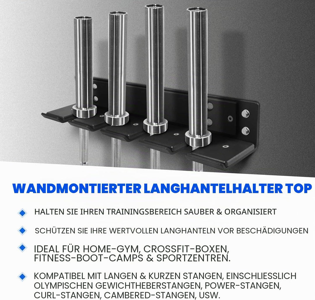 Yes4All Vertikale Wandhalterung für Olympic Langhanteln, Langhantel-Aufbewahrungsregal, hängendes La