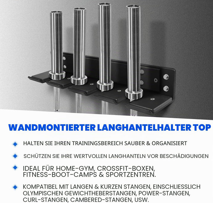 Yes4All Vertikale Wandhalterung für Olympic Langhanteln, Langhantel-Aufbewahrungsregal, hängendes La