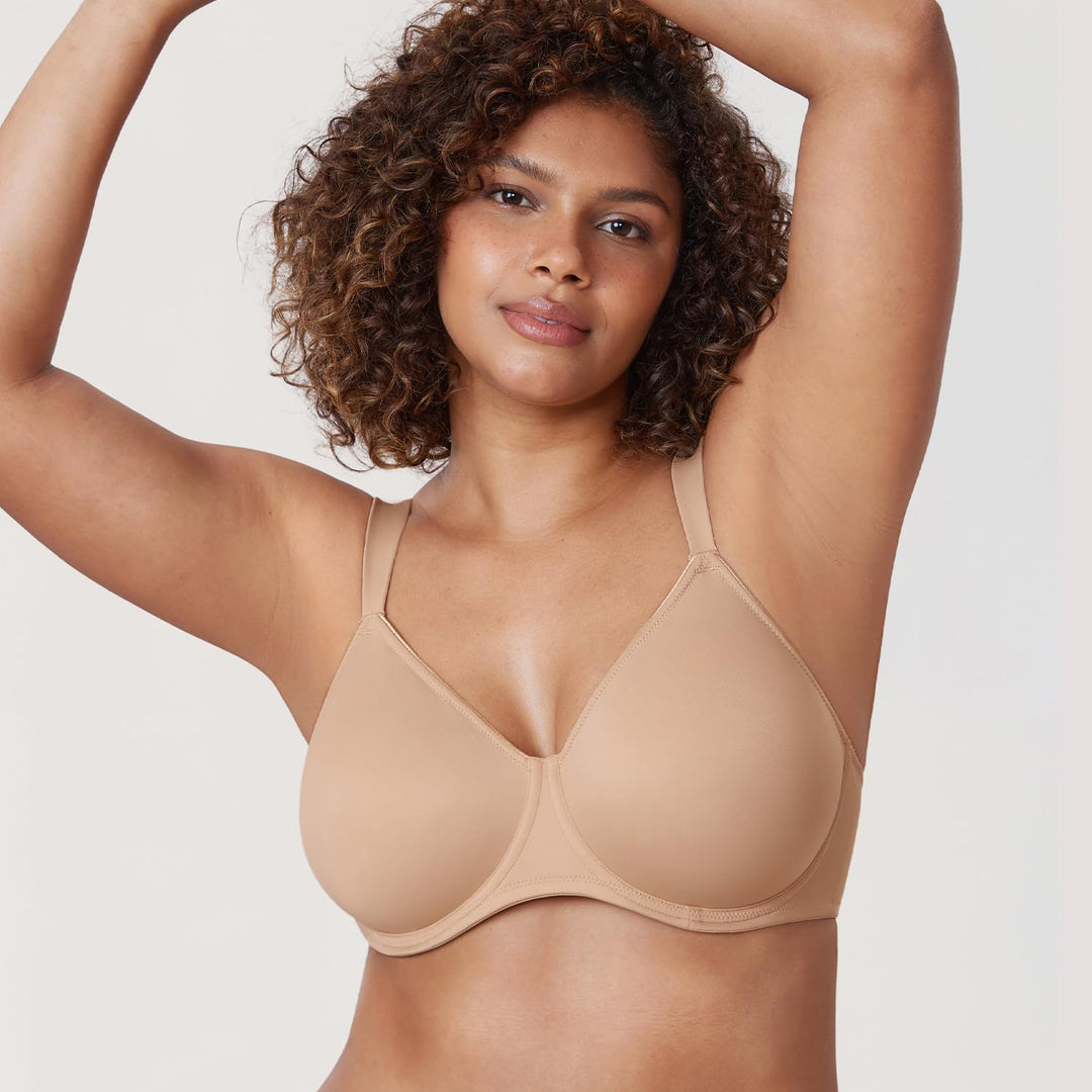 DELIMIRA Damen T-Shirt Minimizer BH mit Bügel Grosse Grössen Ohne Gepolstert 75C Taupe-tan, 75C Taup