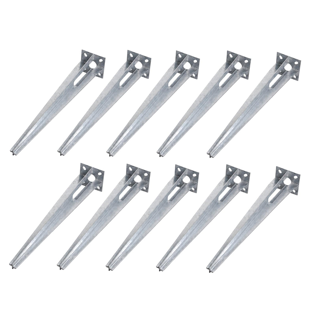 10x Zaunpfosten Einschlaghülse 34mm Bodenhülse Zaunpfahl Bodeneinschlaghülse