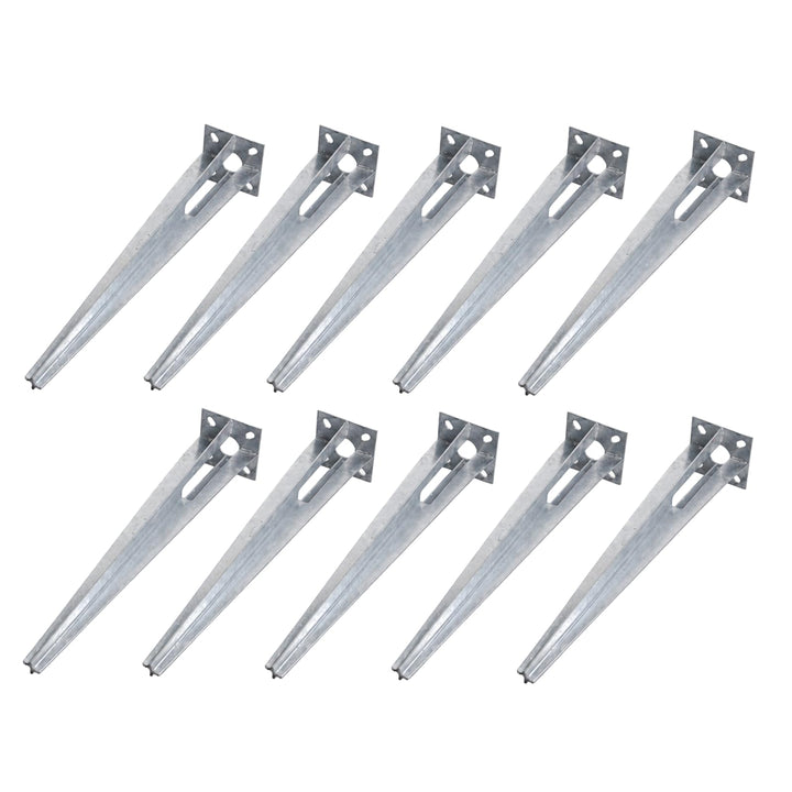 10x Zaunpfosten Einschlaghülse 34mm Bodenhülse Zaunpfahl Bodeneinschlaghülse