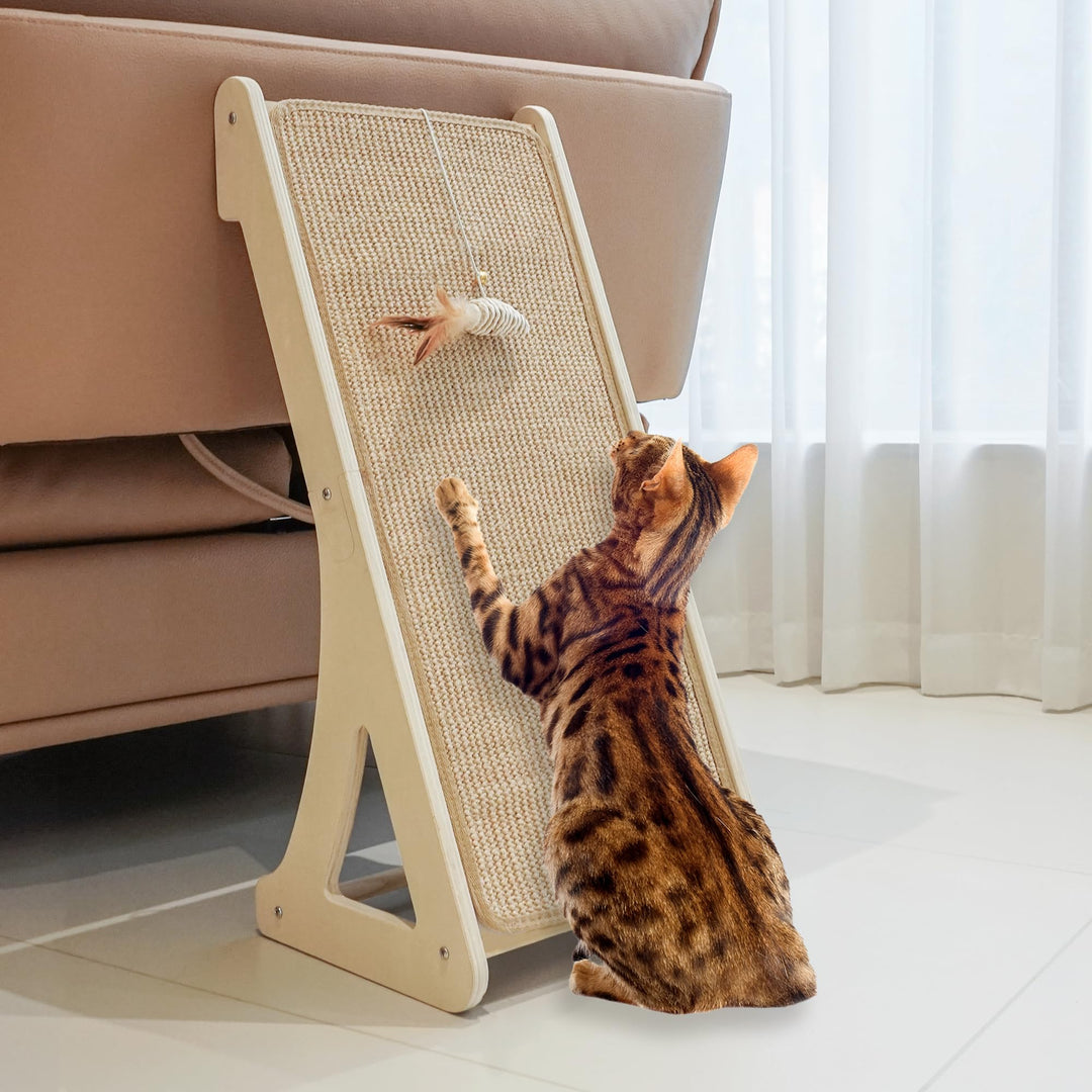 PETKARAY Katzenkratzbrett, Sisal-Katzenkratzrampe, L-förmiges Katzenkratzpad für Hauskatzen, 68cm Wa