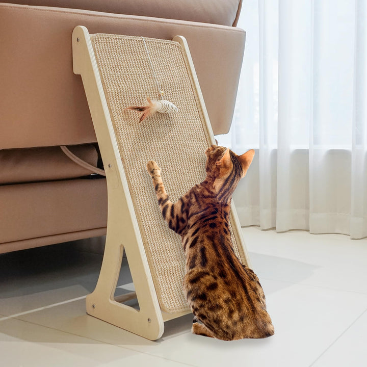 PETKARAY Katzenkratzbrett, Sisal-Katzenkratzrampe, L-förmiges Katzenkratzpad für Hauskatzen, 68cm Wa