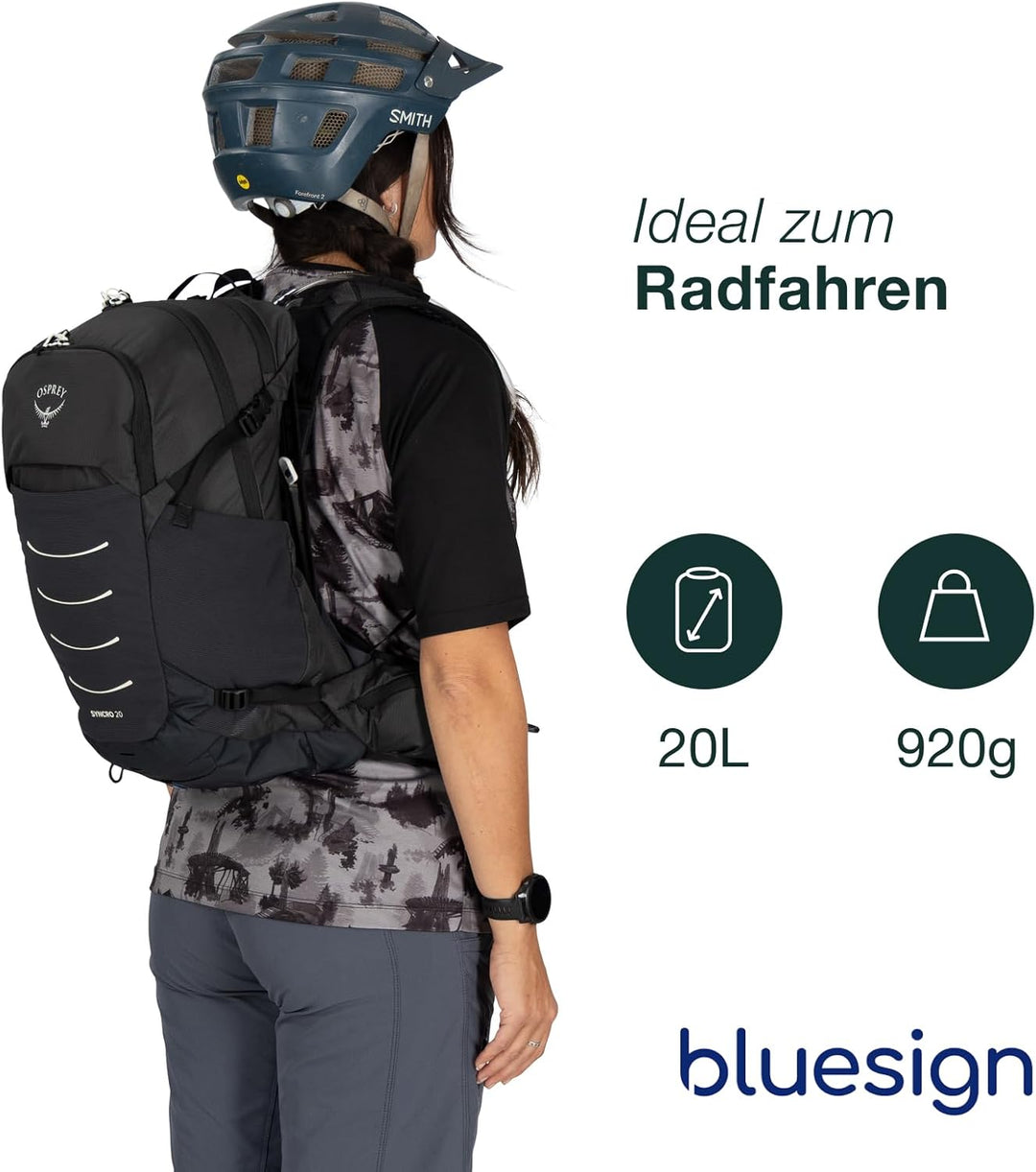 Osprey Syncro Herren-Fahrradrucksack, 20L, Cascade Blue O/S Deep Peyto, O/S Deep Peyto