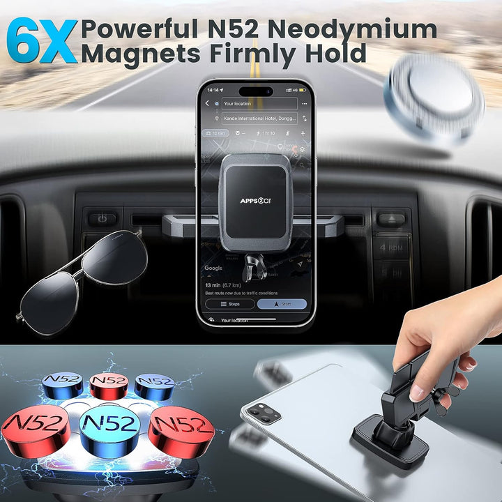 APPS2Car Magnetischer Universal-CD-Telefonhalter Auto, CD-Telefonhalter mit CD-Schlitz,Handyhalter C