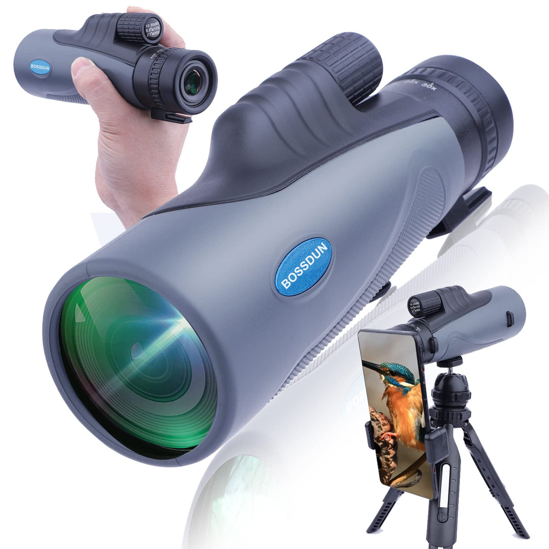 Monokulares Teleskop, 10-30X50 Zoom HD Monokular mit IPX7 Nebel Wasserdicht Stossfest, FMC BAK4 Pris