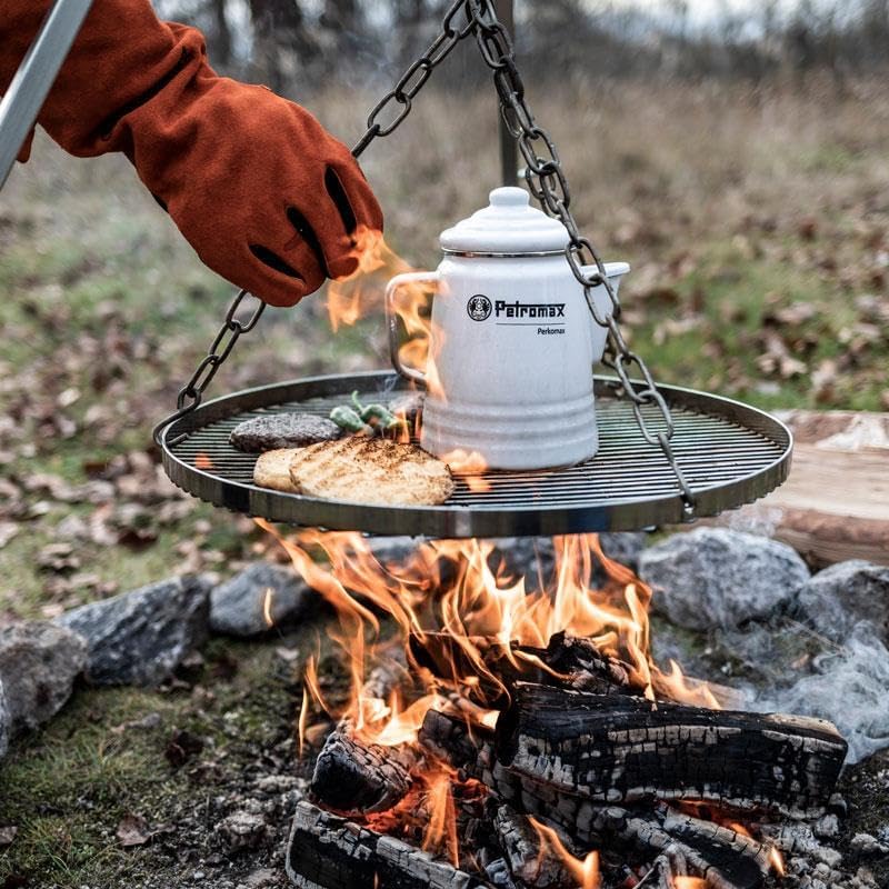 Petromax Hänge Rost inkl. Stahlkette - Outdoor Camping Zelten Grillrost - geeignet für Dreibein Häng