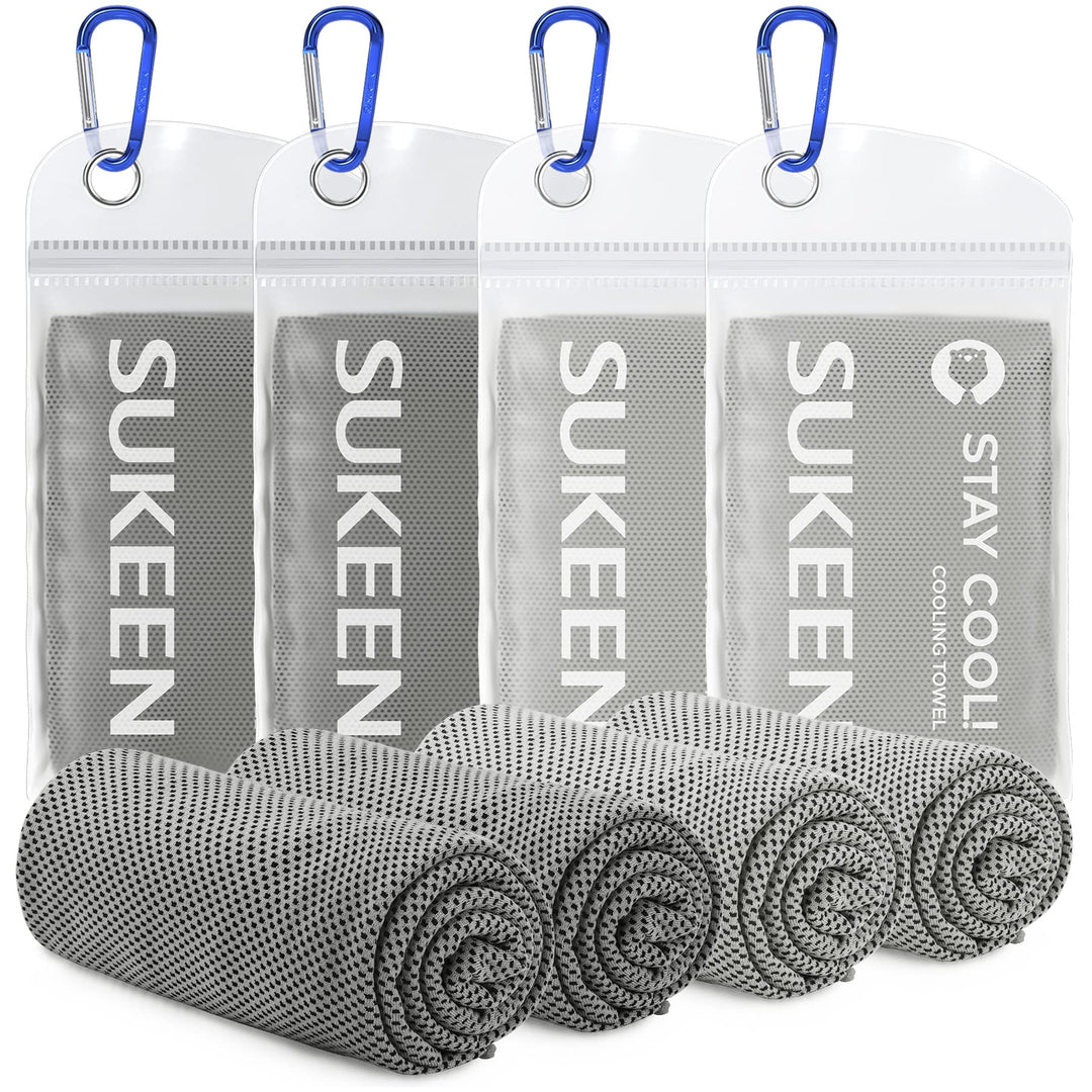 Sukeen Kühlendes Handtuch, 4er Set Kühlhandtuch Cool Towel, Gym Handtuch, Eishandtuch Kühltuch Hals,