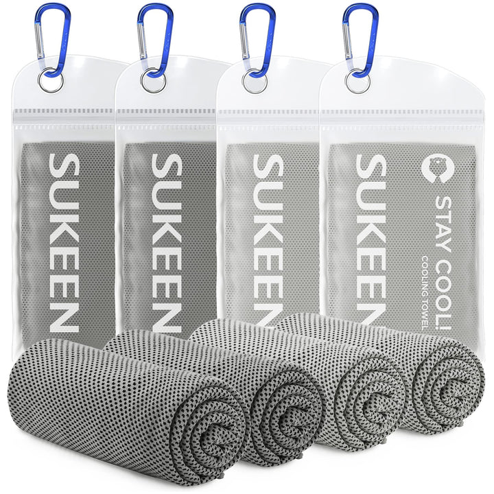 Sukeen Kühlendes Handtuch, 4er Set Kühlhandtuch Cool Towel, Gym Handtuch, Eishandtuch Kühltuch Hals,