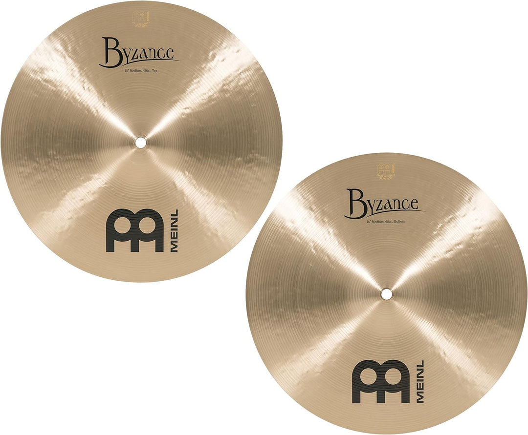 Meinl Cymbals Byzance Traditional Hihat Medium 14 Zoll (Video) Schlagzeug Becken – Paar – (35,56cm)