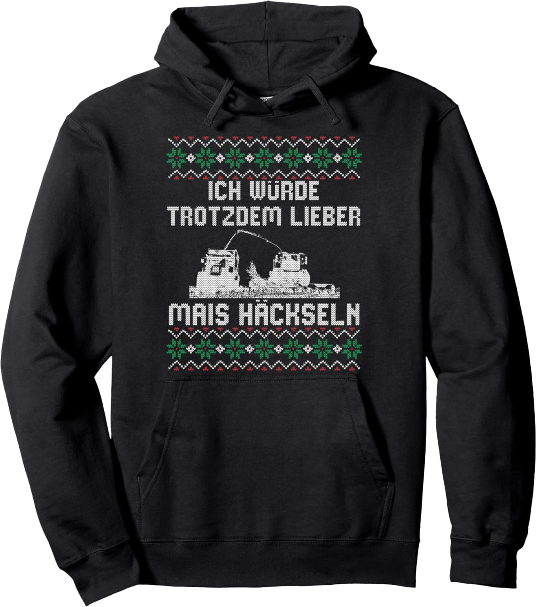 Ugly Christmas Sweater Landwirt Mais häckseln Weihnachten Pullover Hoodie