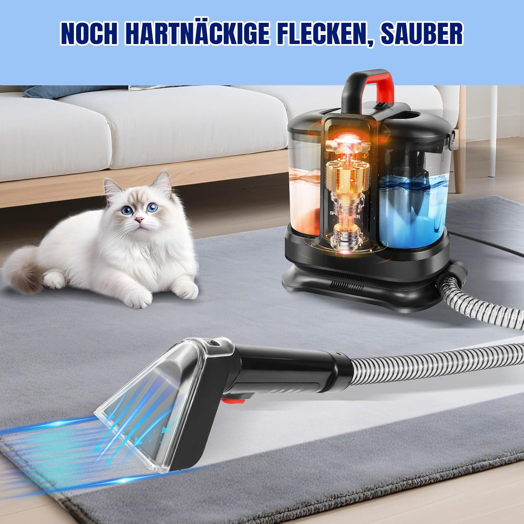 Polsterreiniger Gerät und Nassauger Tragbarer Teppich & Polster Reiniger, 230V, 400W, für Couch, Aut