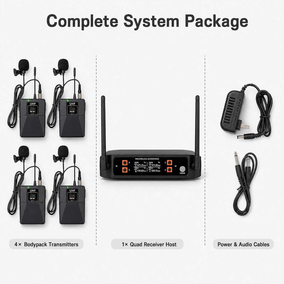 Kabelloses Lavalier-Mikrofonsystem K4-4 BODYSET, K4-4 BODYSET