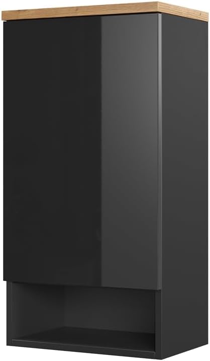 Vicco Badschrank Eden, Anthrazit/Artisan-Eiche, 40 x 77 cm Anthrazit Hängeschrank, Anthrazit Hängesc