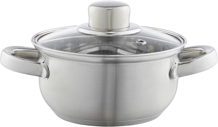 DOMOTTI Topfset Induktion Kochtopf Set 4-teilig mit Glasdeckel Edelstahl Kapselboden Induktionsgeeig