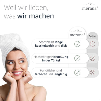 Merana Oslo Luxus Handtuch Set - 4X Handtuch und 2X Duschtuch - Schnelltrocknende Handtücher aus 100