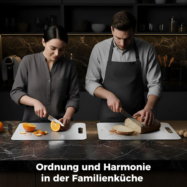3PCS Schneidebrett Titan,BPA-freies Doppelseitiges Lebensmittel Titanium Cutting Board,S316 Schneide
