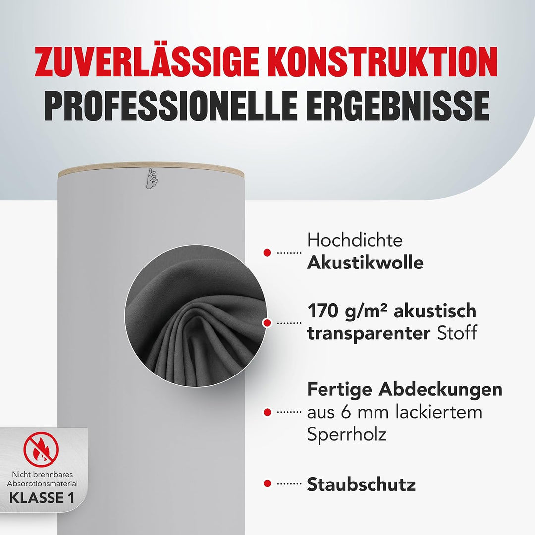 Addictive Sound Bassfalle Rund Standard, Bass Trap 80-210 Hz, Hellgrau, Hellgrau