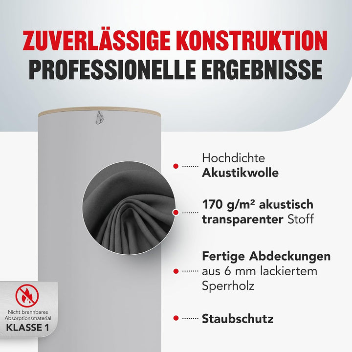 Addictive Sound Bassfalle Rund Standard, Bass Trap 80-210 Hz, Hellgrau, Hellgrau