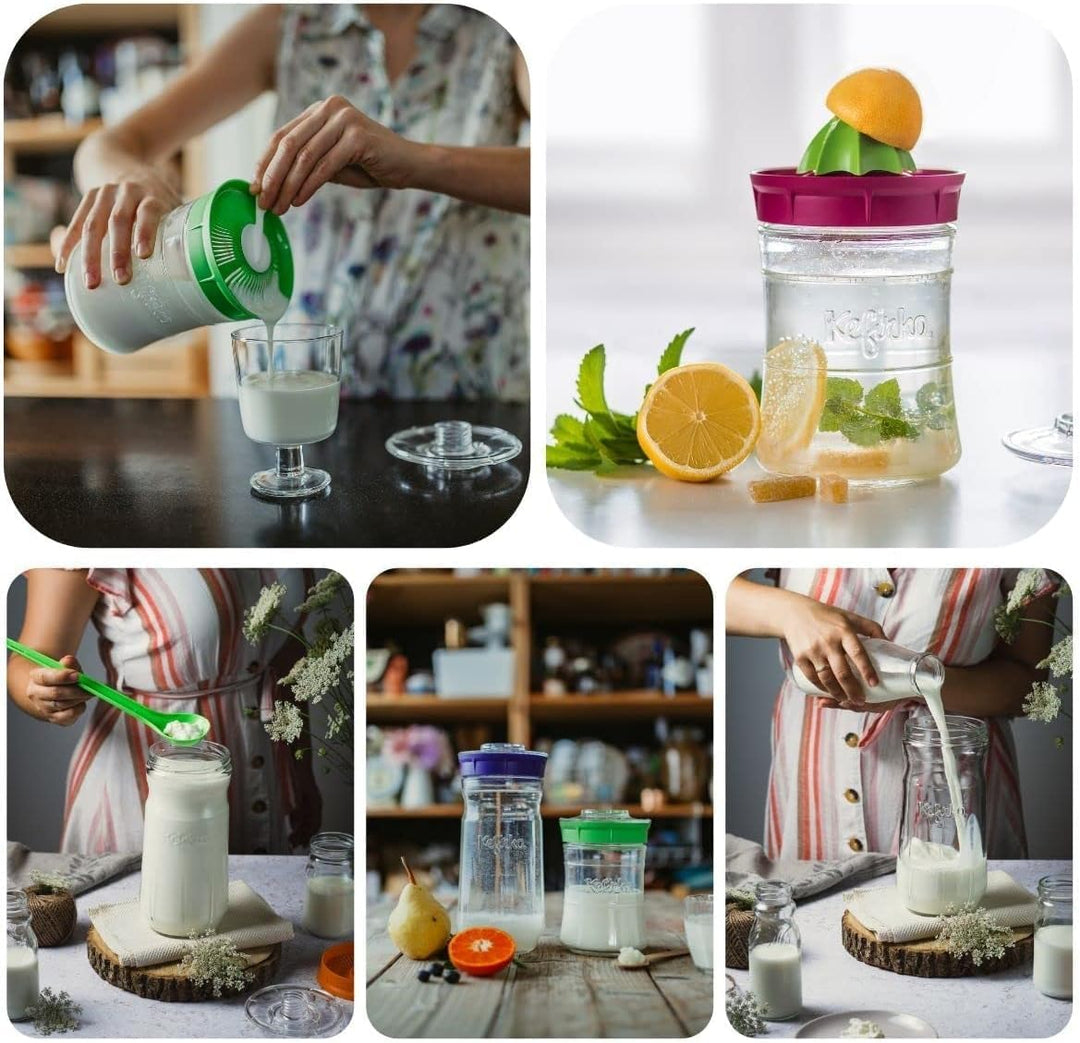 Kefirko Fermentations Set | Milch- und Wasserkefir selber herstellen | auch als Sprossenglas verwend