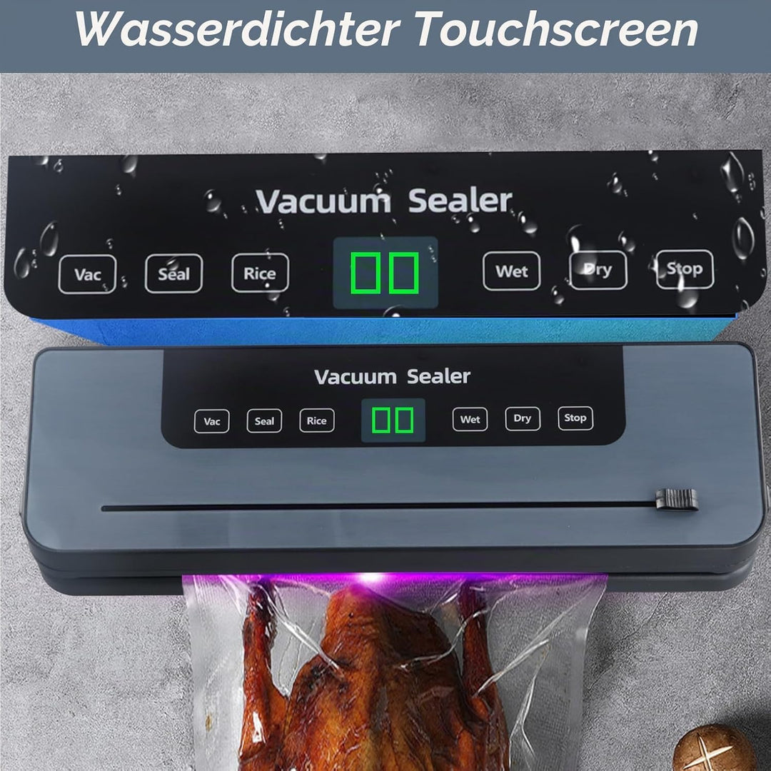 Focenat Vakuumiergerät, Vakuumiergerät mit 10 Vakuumierbeutel, Vakuumiergerät für Lebensmittel, Vaku