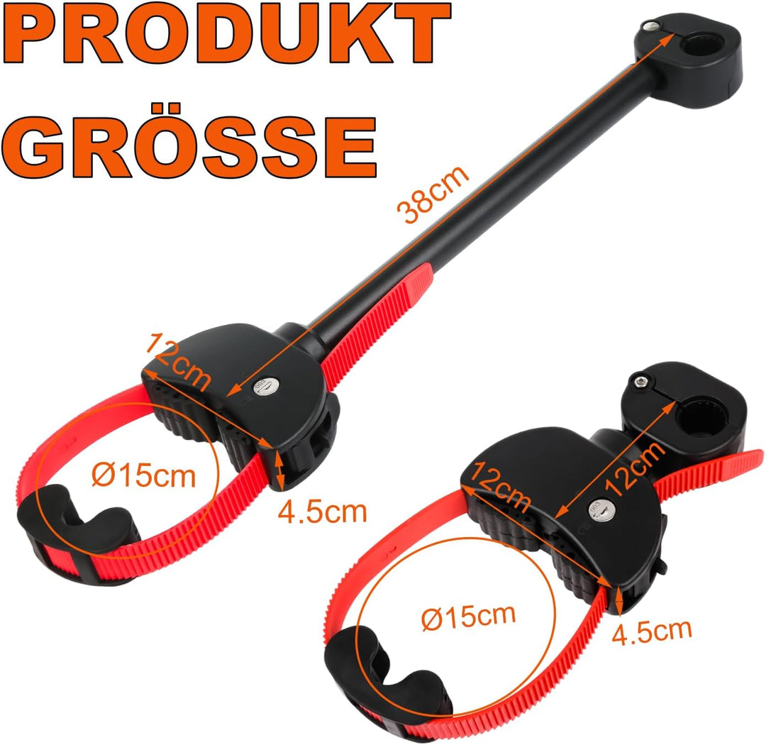 TEOV 2 Stück Rahmenhalter für Fahrradträger Länge 12CM+42CM, Verstellbarer Strap-Rahmenhalter für E-